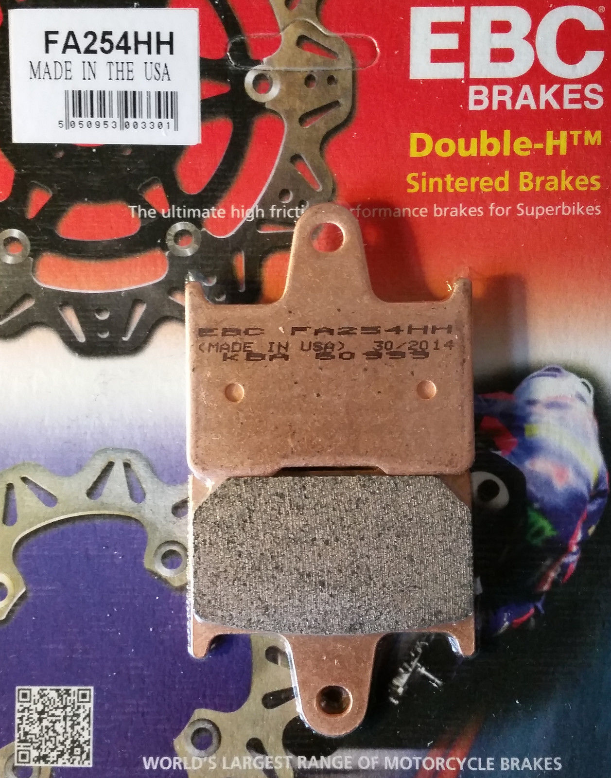 EBC Brakes Double-H Sintered Superbike Brake Pads Rear - FA254HH EBC Brakes Double-H Sintered Superbike Brake Pads Rear - FA254HH